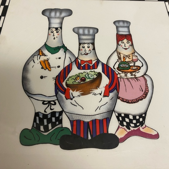 Fat Chef Ceramic Trivet. Size 8X8. - Picture 2 of 3